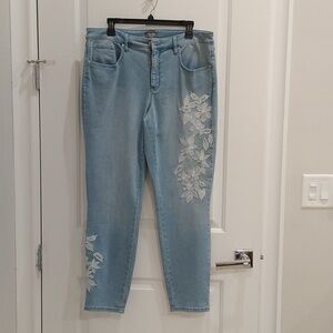 Martha Stewart, embroidered denim jeans.